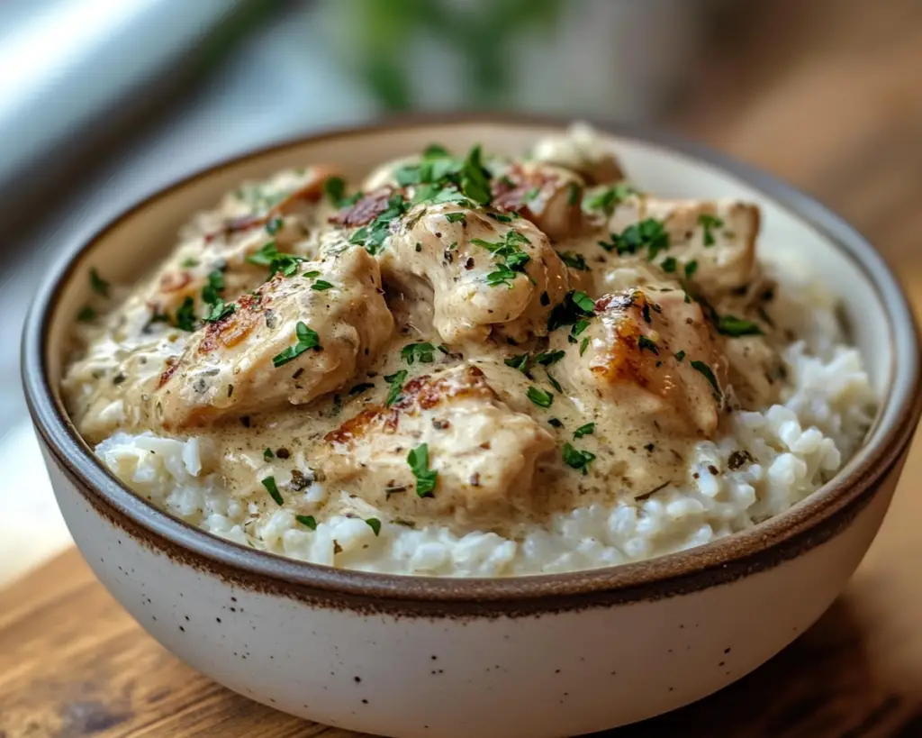 Creamy Smothered Chicken and Rice Delight