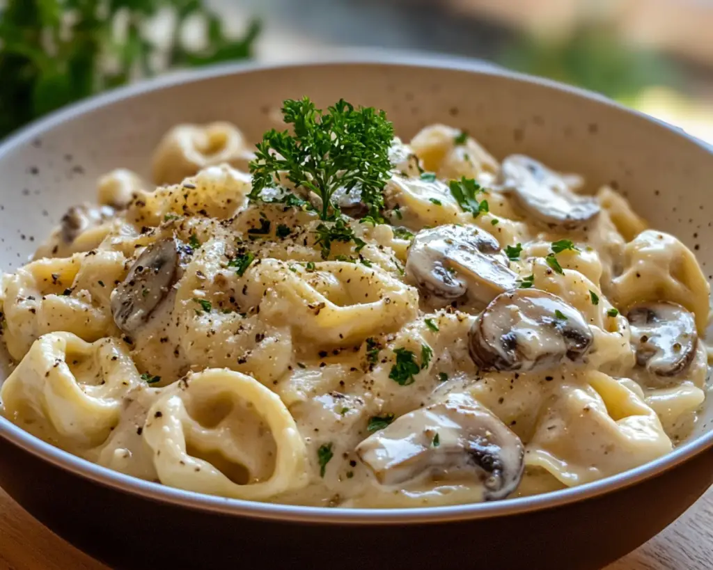 Creamy Mushroom Tortellini Alfredo Recipe – Easy & Comforting