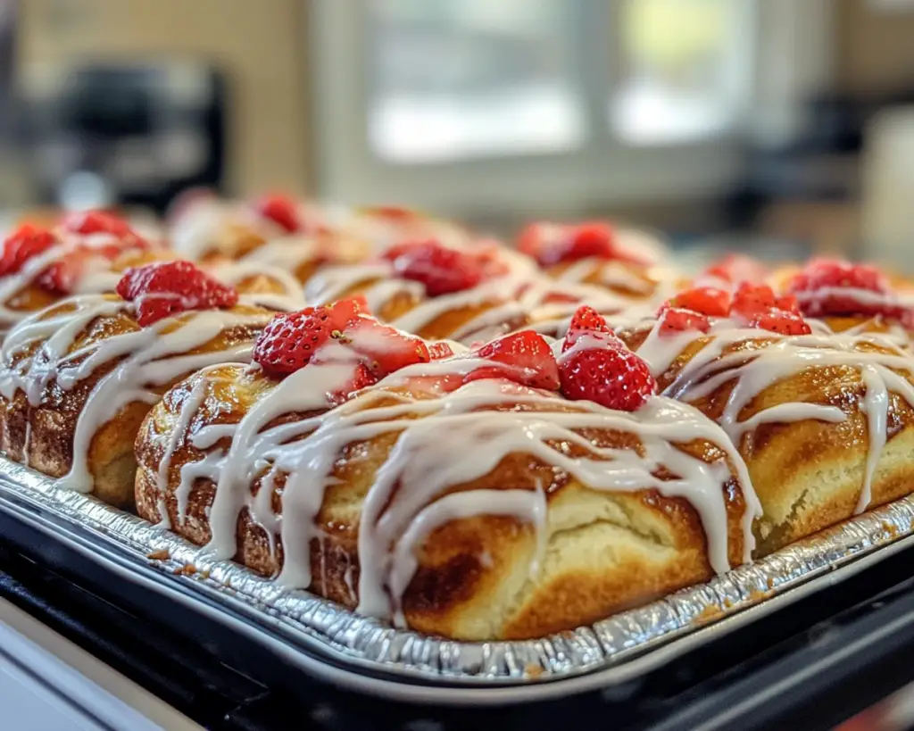 Strawberry buns or strawberry desserts