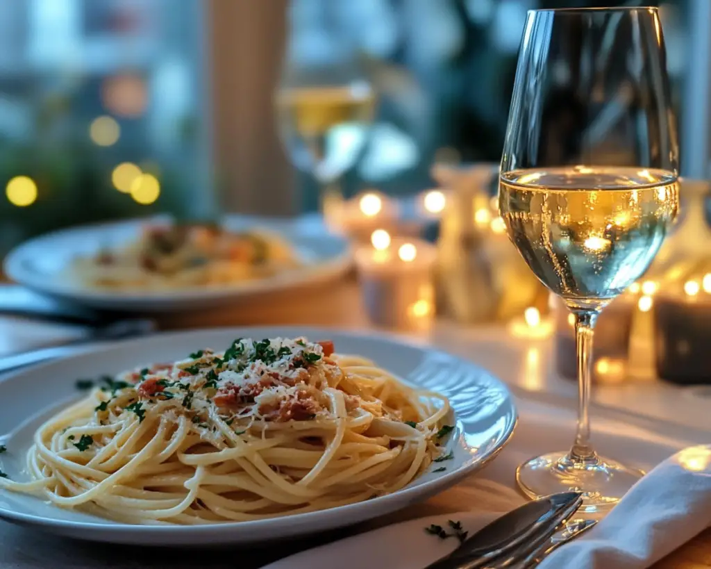 Cozy Pasta Night Galentine’s Dinner Idea