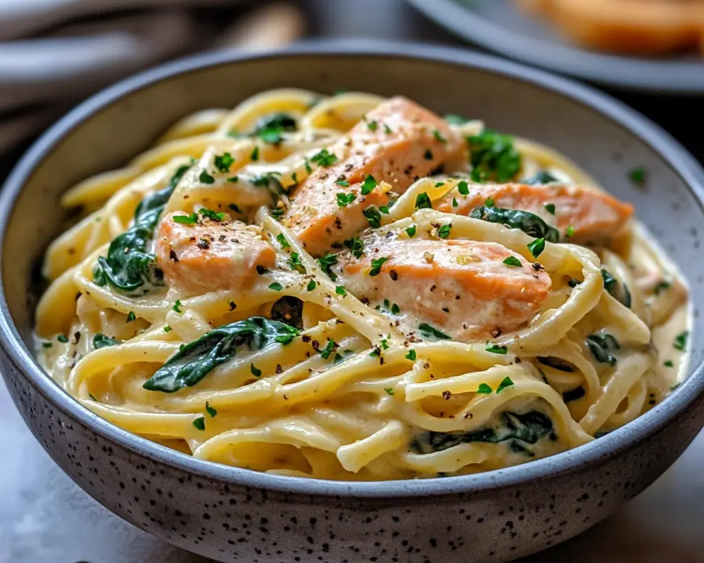 Creamy Salmon Spinach Pasta Recipe – Best Easy Dinner Idea
