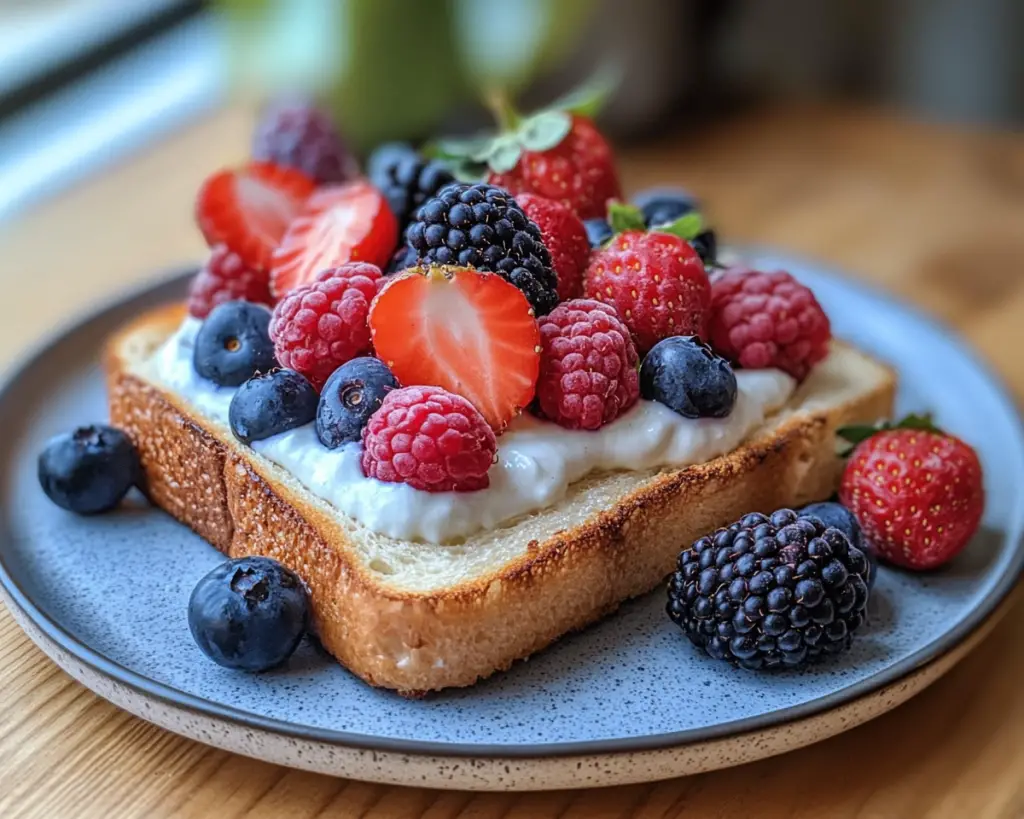 Irresistible Custard Yogurt Toast Recipe with Fresh Berries