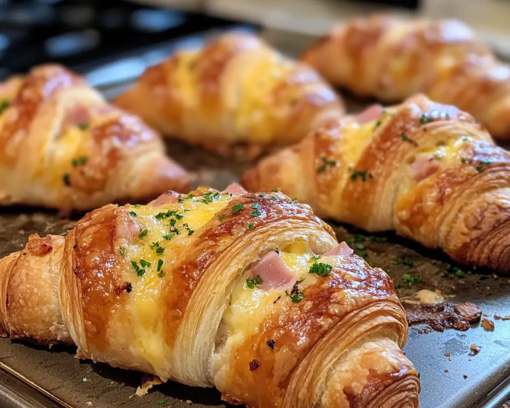 Baked Ham and Cheese Croissants