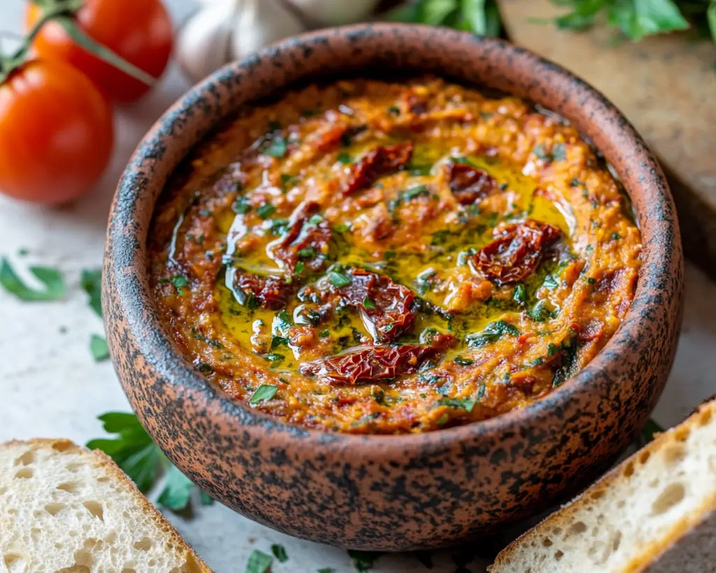 Sun Dried Tomato Garlic Olive Oil Dip Recipe – Easy Mediterranean Appetizer