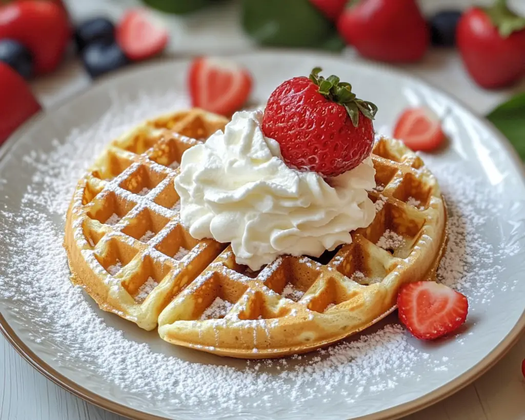 Heart-Shaped Waffles with Whipped Cream