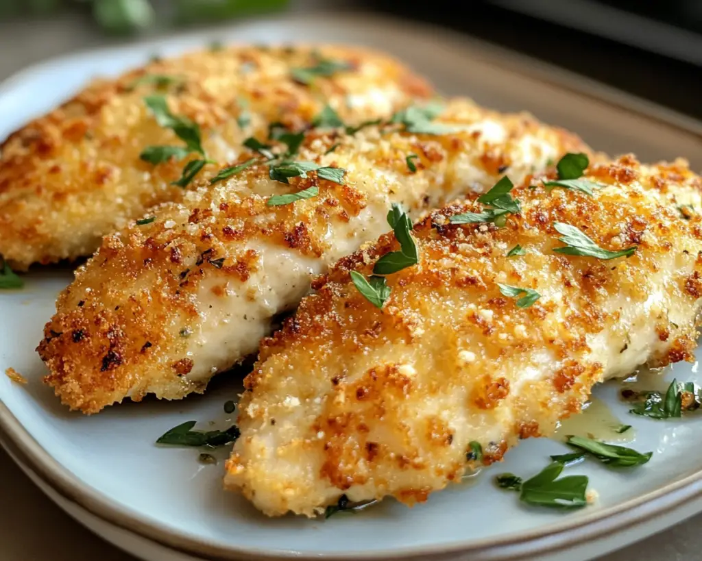Crispy Parmesan Chicken with a Rich Garlic Sauce | Easy Dinner Idea