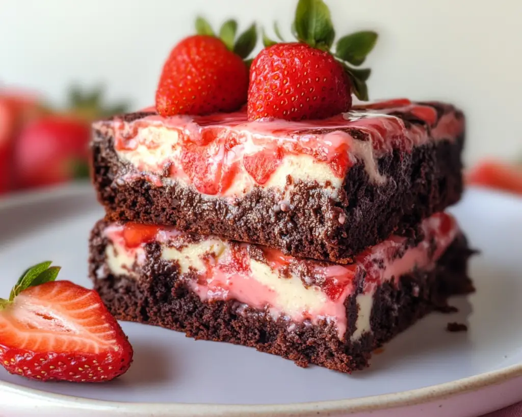 Creamy Strawberry Cream Cheese Brownies Recipe for Valentine’s Day