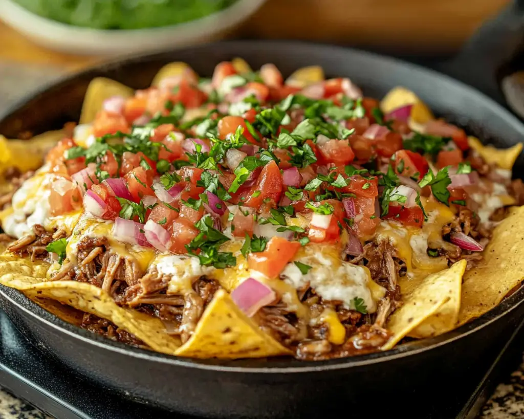 BBQ Pulled Pork Nacho Skillet