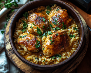 Creamy Smothered Chicken and Rice recipe
