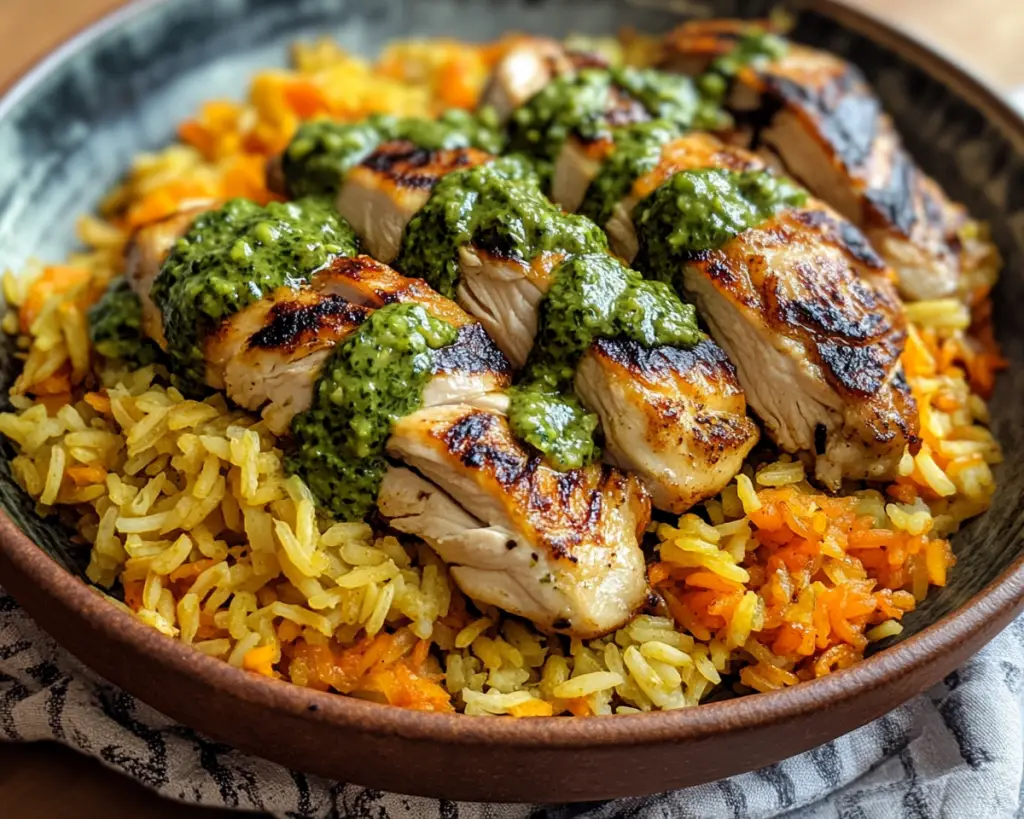 Flavorful Peruvian Chicken & Rice Recipe with Easy Green Sauce