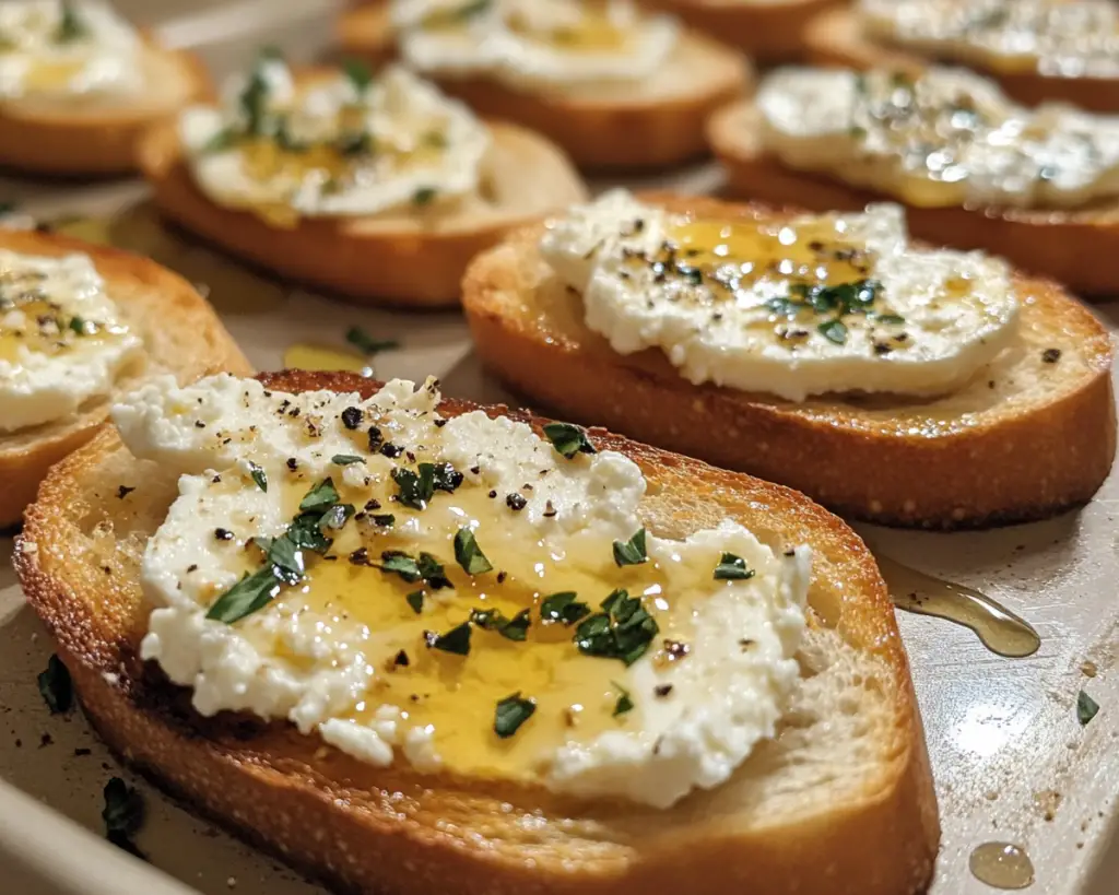 Whipped Feta Crostini with Hot Honey – Easy Party Appetizer Recipe