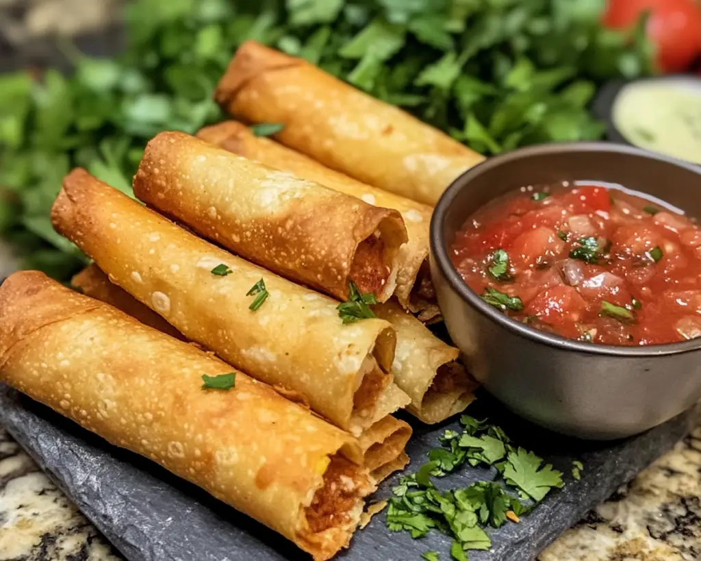 Crunchy Chicken Taquitos Perfect for Dipping