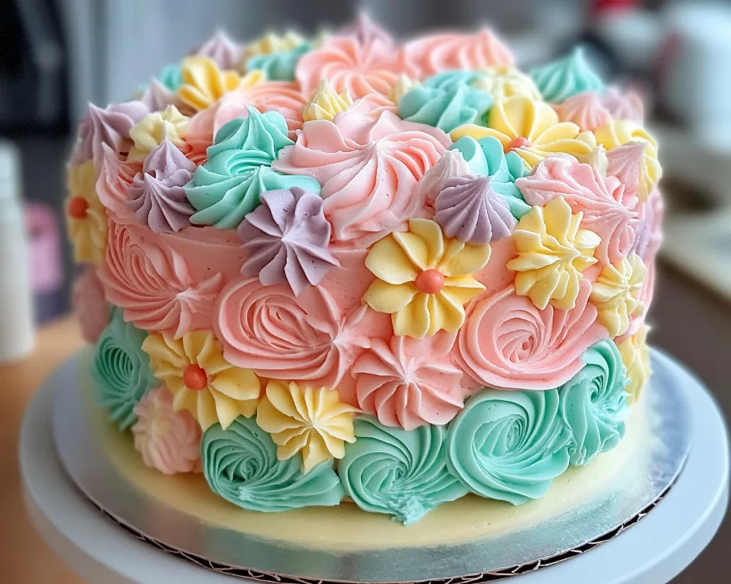 Spring Cake Designs: Pastel Spring Buttercream Swirls