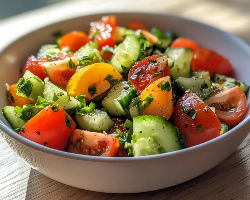 Spring Salad: Cucumber Tomato Salad (Fresh + Light)