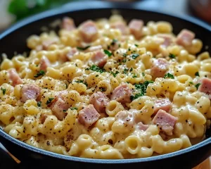 Easter Creamy Ham and Cheese Pasta