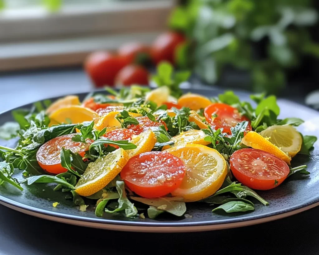 Spring Salad: Spring Salad with Lemon Vinegarette (5 Minutes)