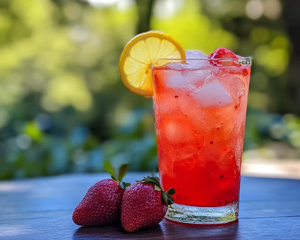 Spring Drinks: Iced Lemon Strawberry Drink (Nonalcoholic)