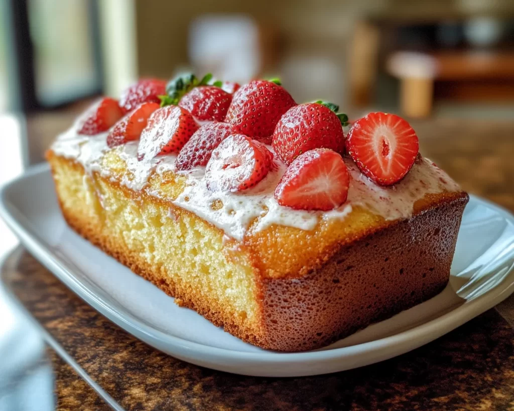 Spring Cake: Lemon Strawberry Cake Loaf