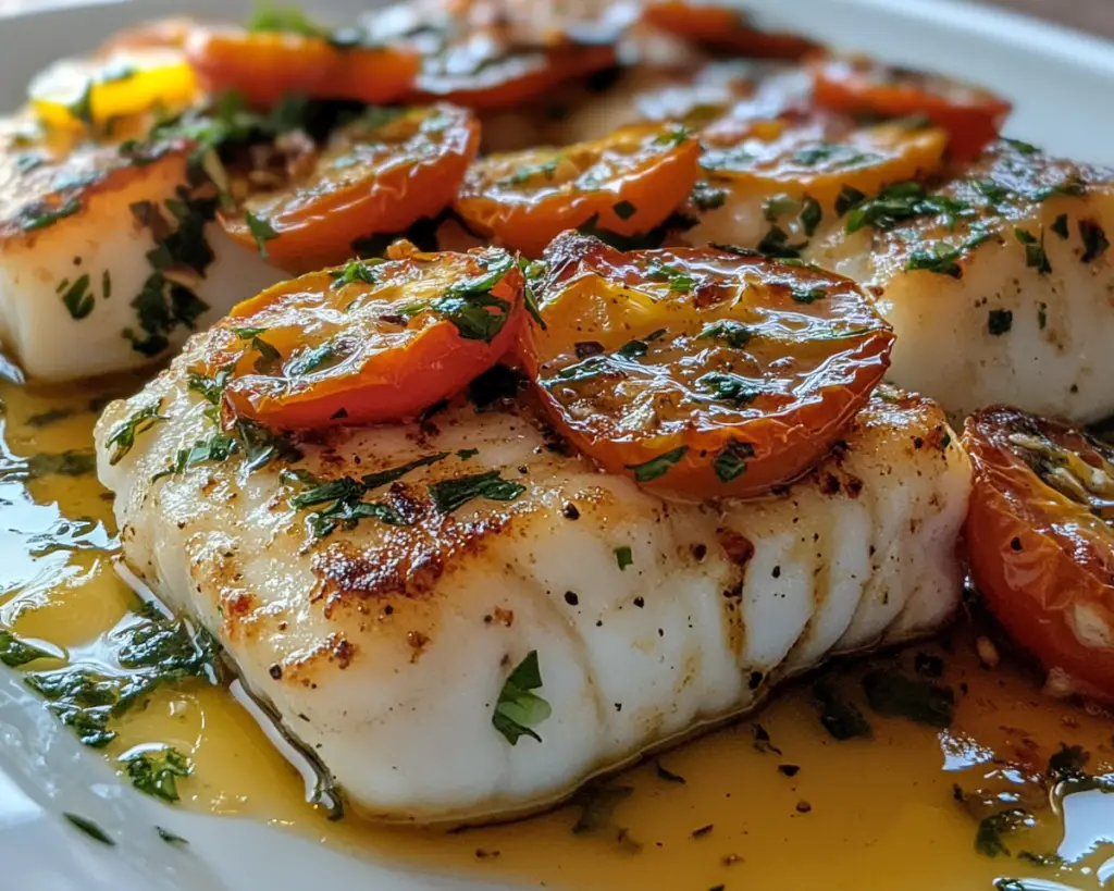 Baked Cod with Tomatoes and Garlic