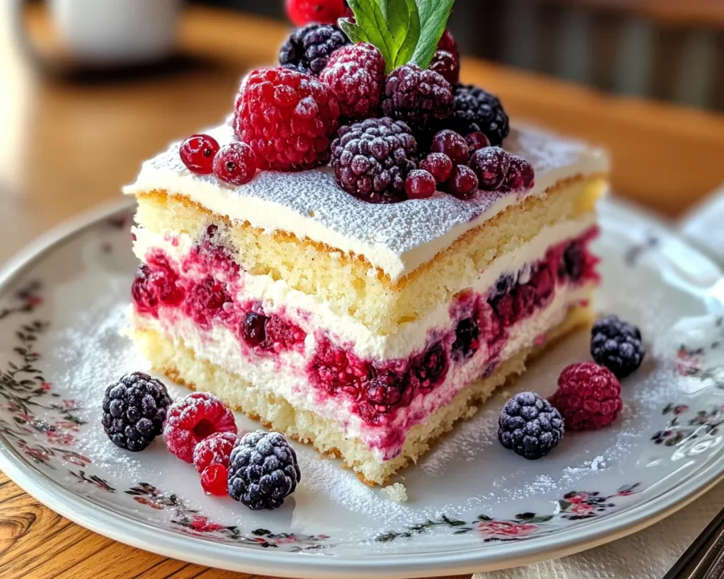 Mother’s Day Berries and Cream Cake