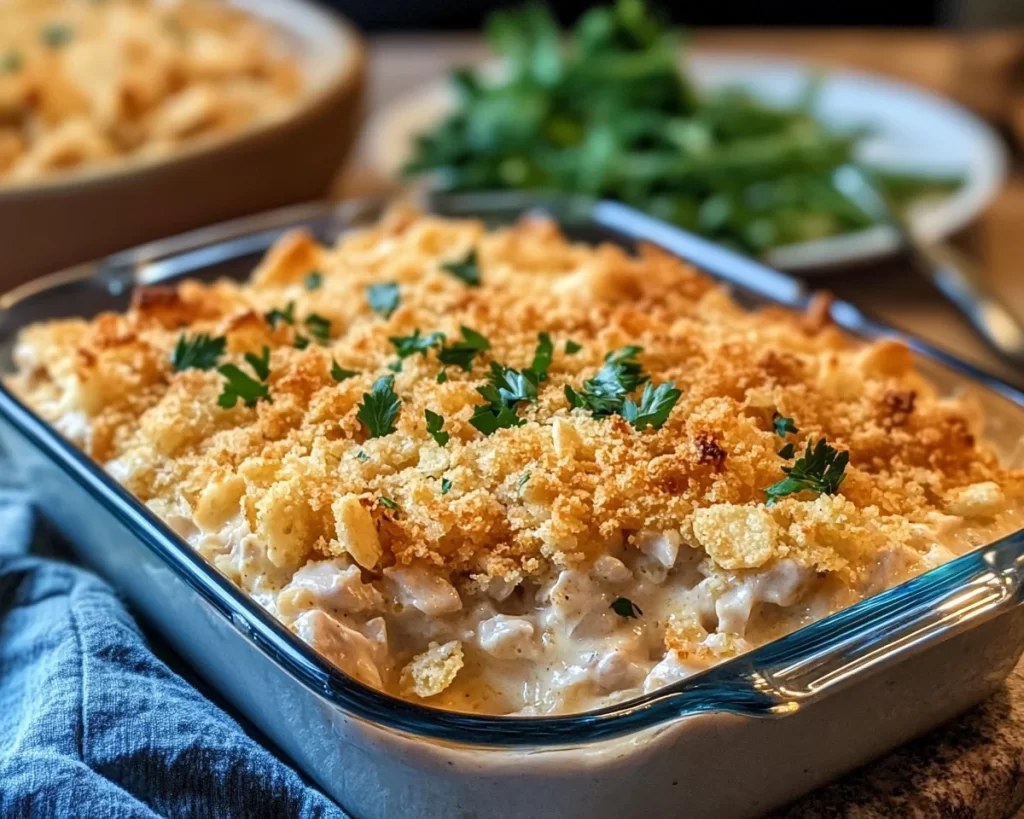 Comforting Creamy Ritz Cracker Chicken Casserole