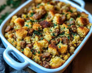 Savory Sausage Southern Cornbread Stuffing