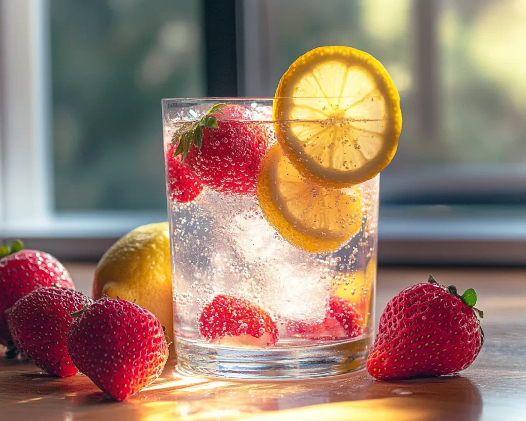 Soda Drinks Recipes: Lemon Strawberry Fizz