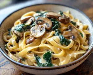 Creamy Spinach Mushroom Pasta