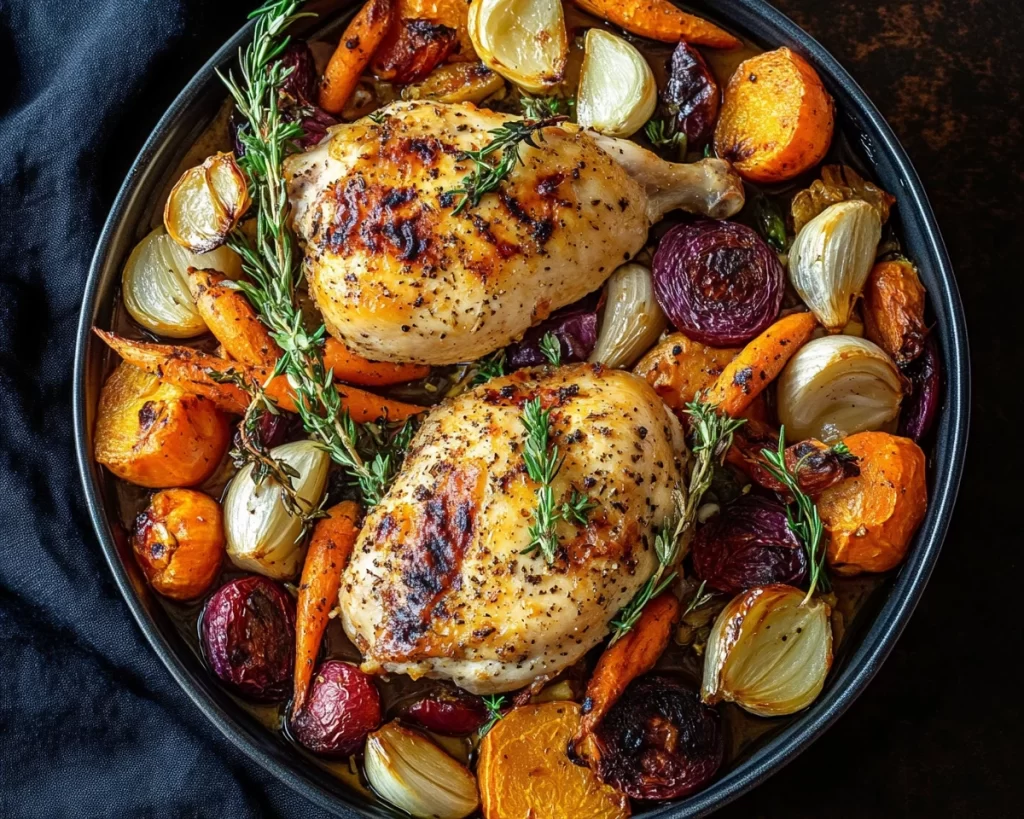 Easy Roasted Garlic Chicken & Veggies Recipe