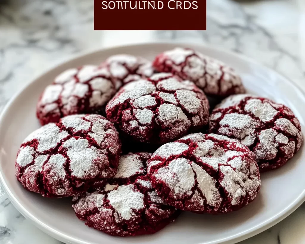 Sweet Red Velvet Crinkle Cookies