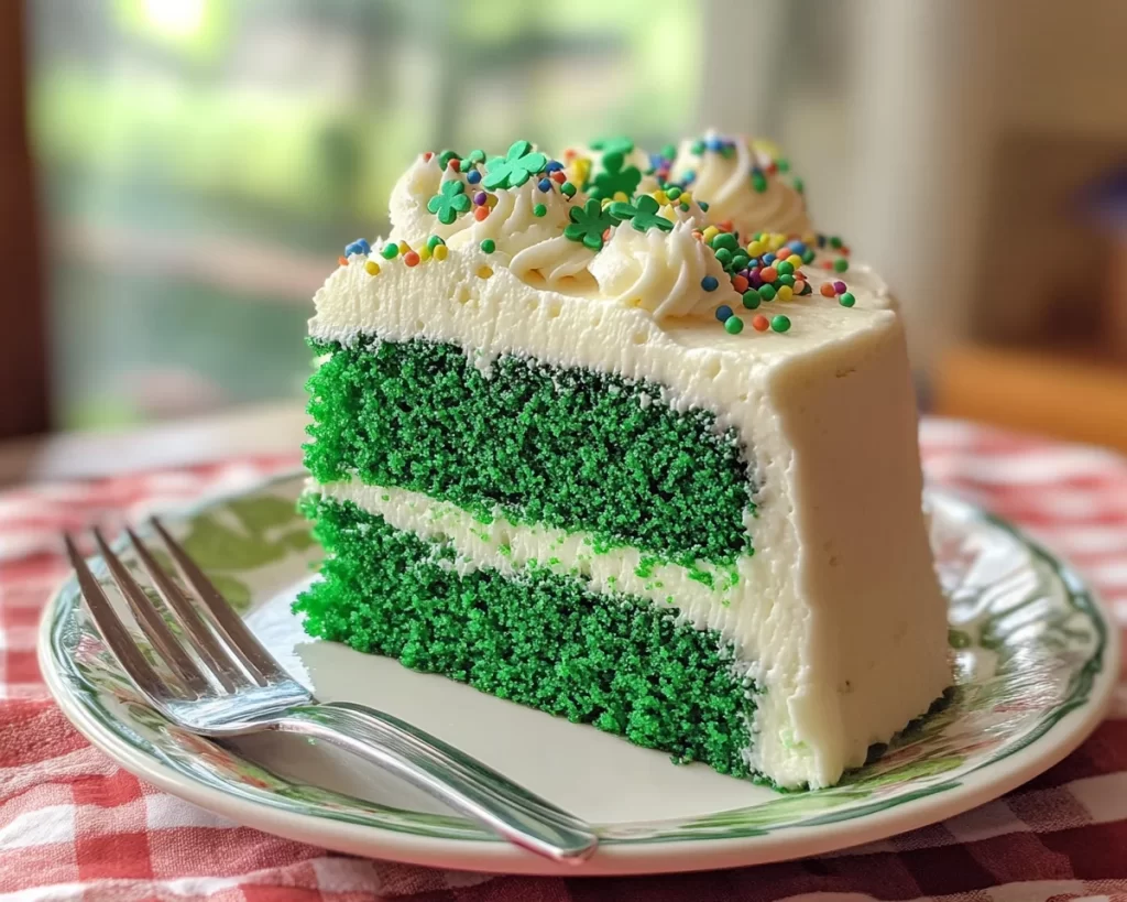 St Patrick’s Day Green Velvet Sheet Cake