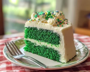 St Patrick’s Day Green Velvet Sheet Cake