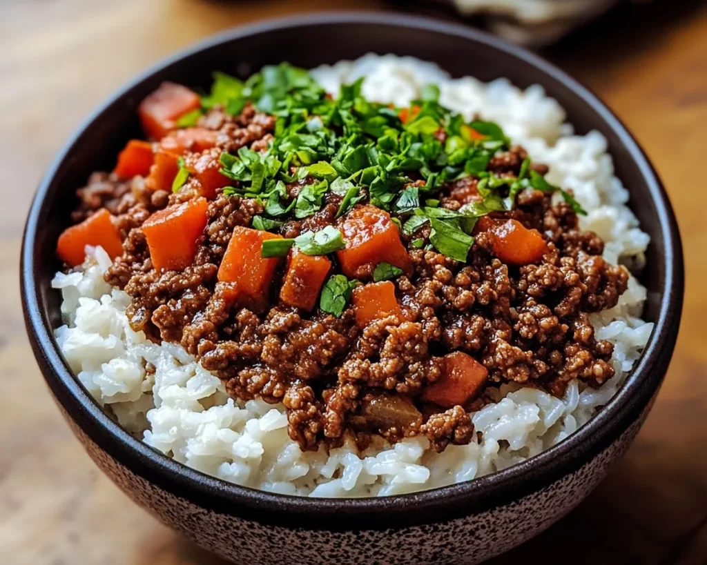Irresistible Ground Beef And Rice Bowl