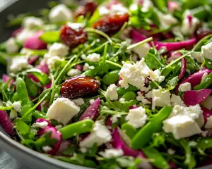 Shaved Snap Pea Salad with Goat Cheese & Dates | Fresh Spring Salad Recipe