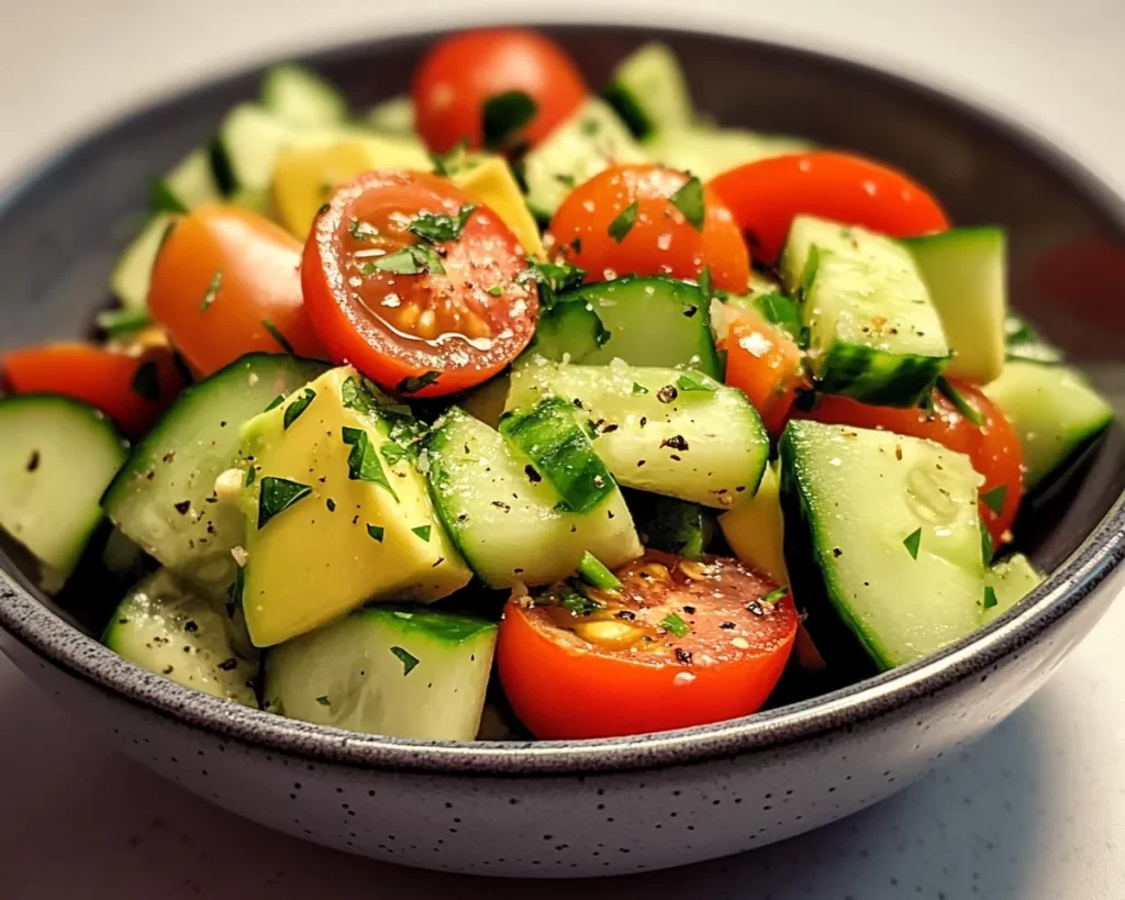 Spring Salad: Cucumber Tomato Avocado Salad