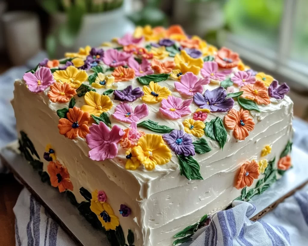 Spring Cake Designs: Floral Spring Sheet Cake Design