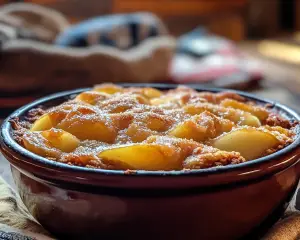 Salted Caramel Pear Cobbler (Easy Fall Dessert)