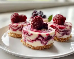 Berry Swirl Cheesecake Bites (Easy No-Bake Dessert)