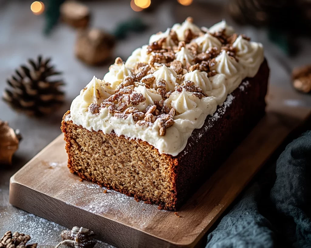 Cozy Spiced Gingerbread Loaf with Cream Cheese Frosting