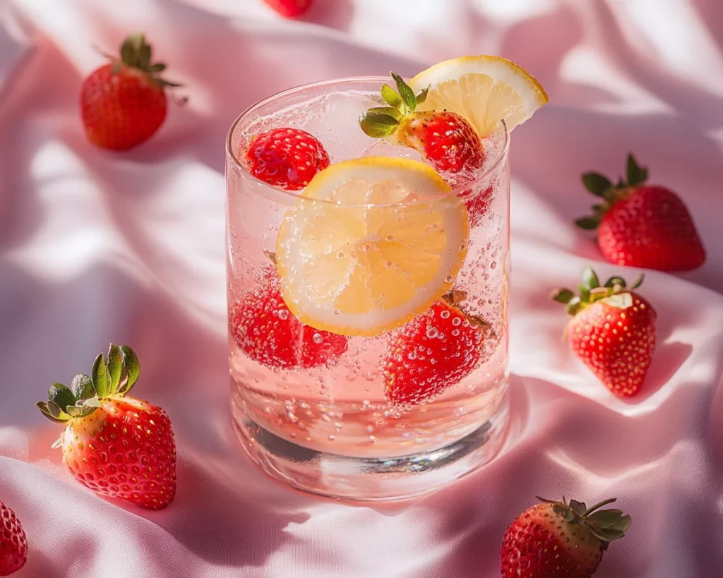 Spring Drinks: Strawberry Sparkling Lemon Drink