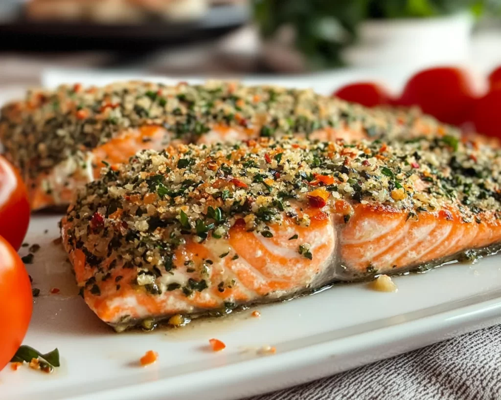 Spring Dinner Party Herb Crusted Salmon