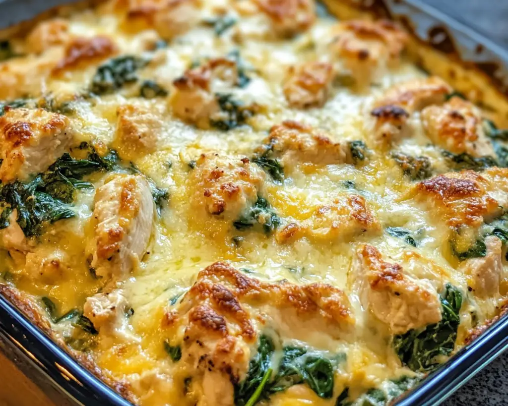Easy Cheesy Chicken and Spinach Casserole