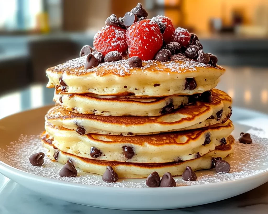 Mouthwatering Chocolate Chip Cottage Cheese Pancakes