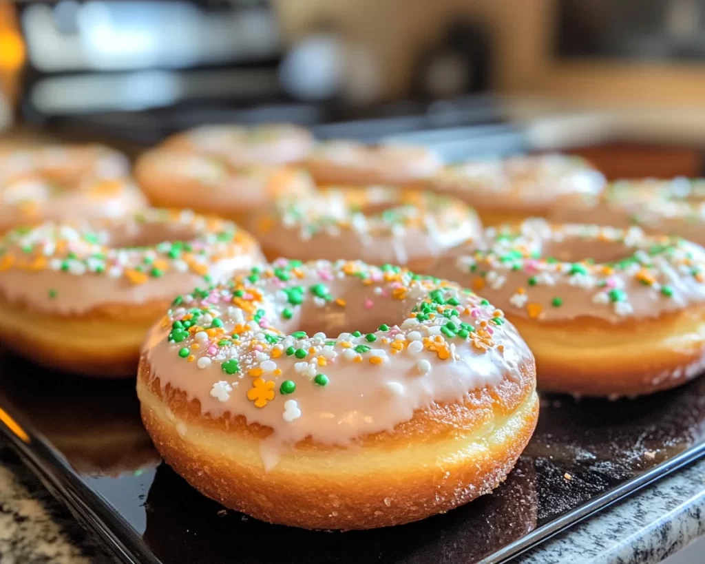 St Patrick’s Day Irish Cream Frosted Donuts