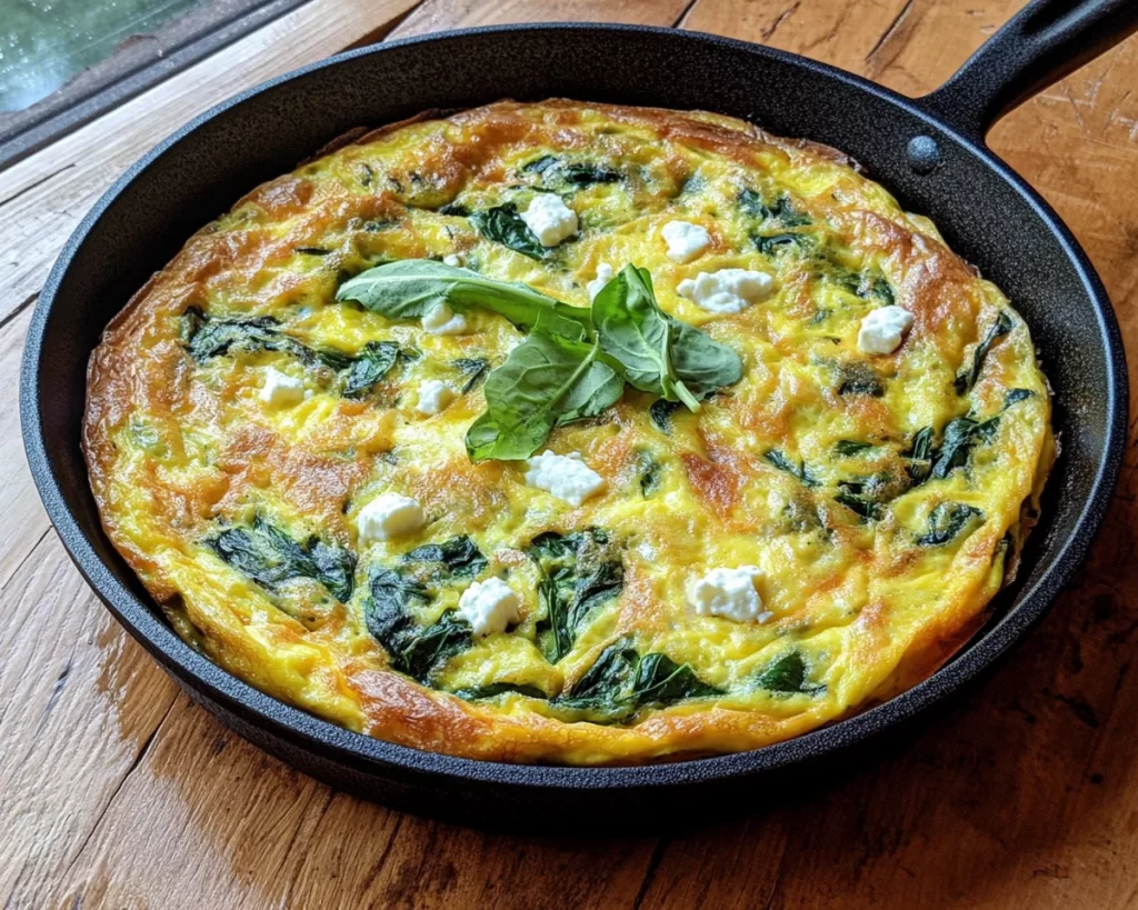 Frittata Recipe with Spinach + Feta (Fluffy + Easy)