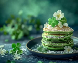 St Patrick’s Day Green Pancakes for Breakfast