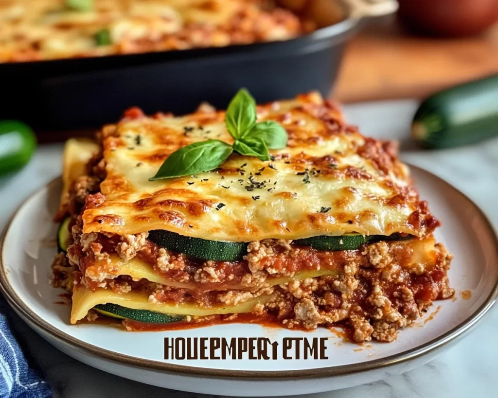 Homemade Ground Turkey And Zucchini Lasagna