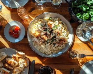 Spring Dinner Party Chicken Alfredo