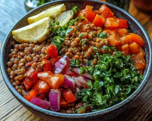 Mediterranean Lentil and Veggie Bowl