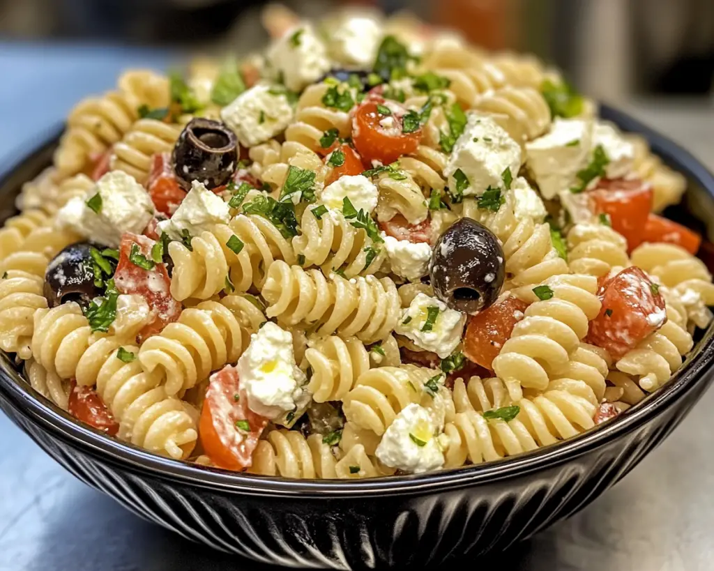 Cold Pasta Salad with Feta and Olives